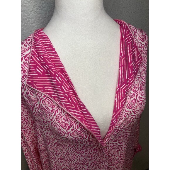 Oscar de la Renta Pink Label Long Robe Kaftan MuMu Button Front Women's L/XL - Picture 5 of 13